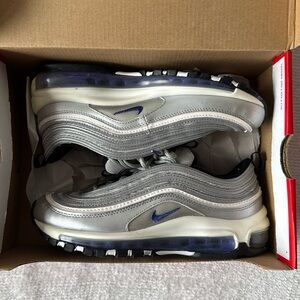 Nike Air Max 97 in metallic silver and Persian violet